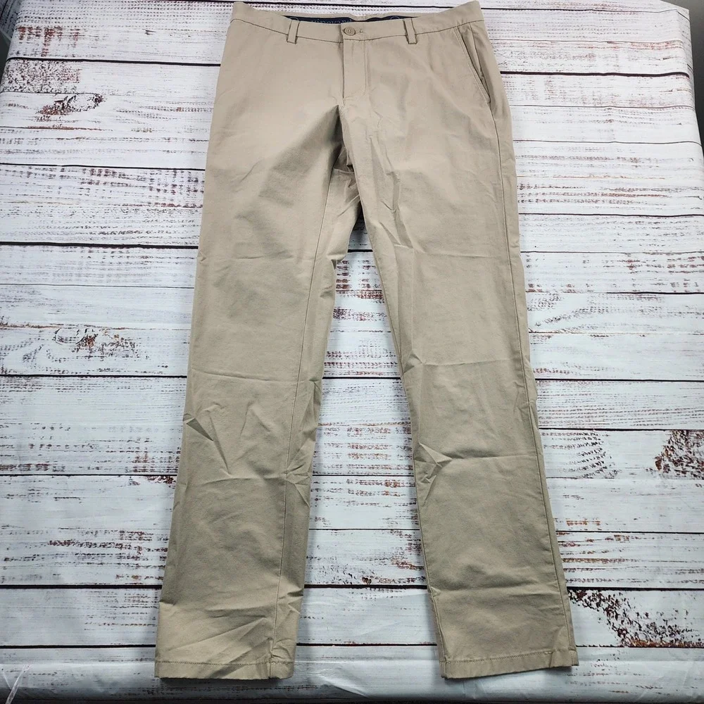 Vineyard Vines On The Go Pant Mens 36x34 Khaki Beige Stretch Chino Performance